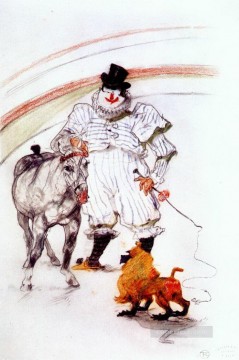  1899 Oil Painting - at the circus horse and monkey dressage 1899 Toulouse Lautrec Henri de